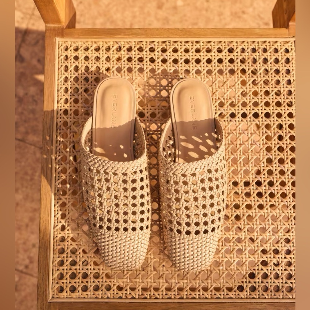 Everlane The Day Mule Light Taupe Woven size 8